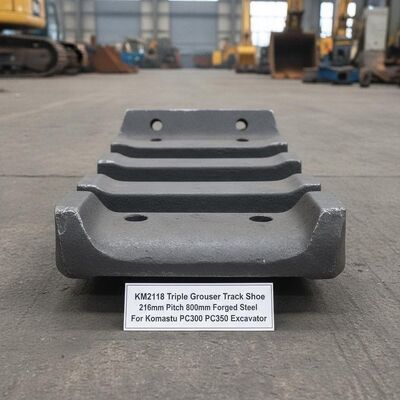 Kwaliteit KM2118 Triple Grouser Track Schoen met 216 mm Pitch en 800 mm Breedte voor Komatsu PC300 PC350 Graafmachine Onderstel fabriek